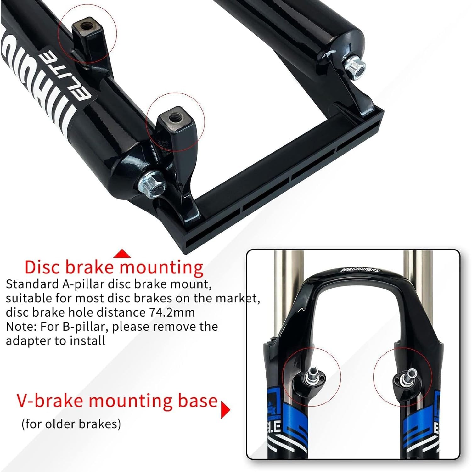 Amazon | 26インチMTBフロントサスペンションフォークアルミ